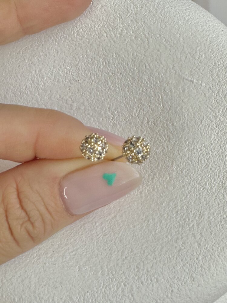 Silver Zirkon Taşlı Top Küpe 