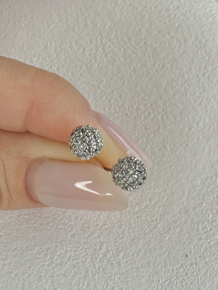 Silver Zirkon Taşlı Top Küpe