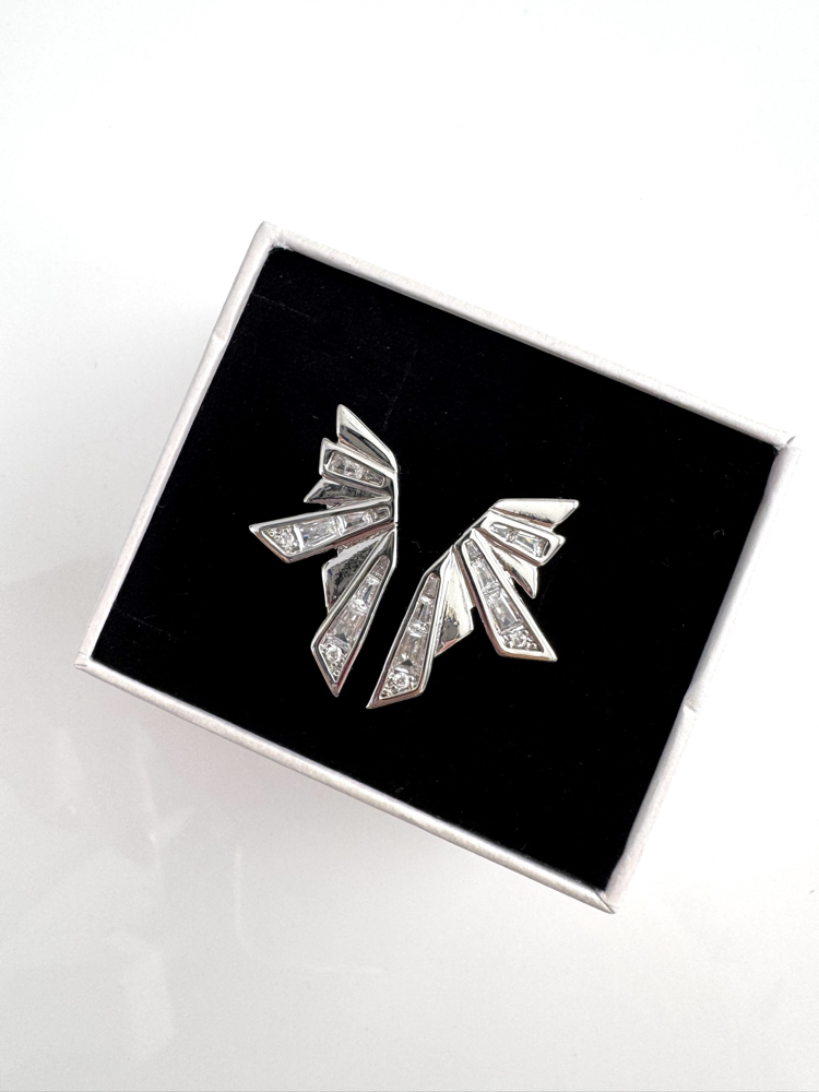 Silver Kesme Taş Detay Kelebek Yüzük