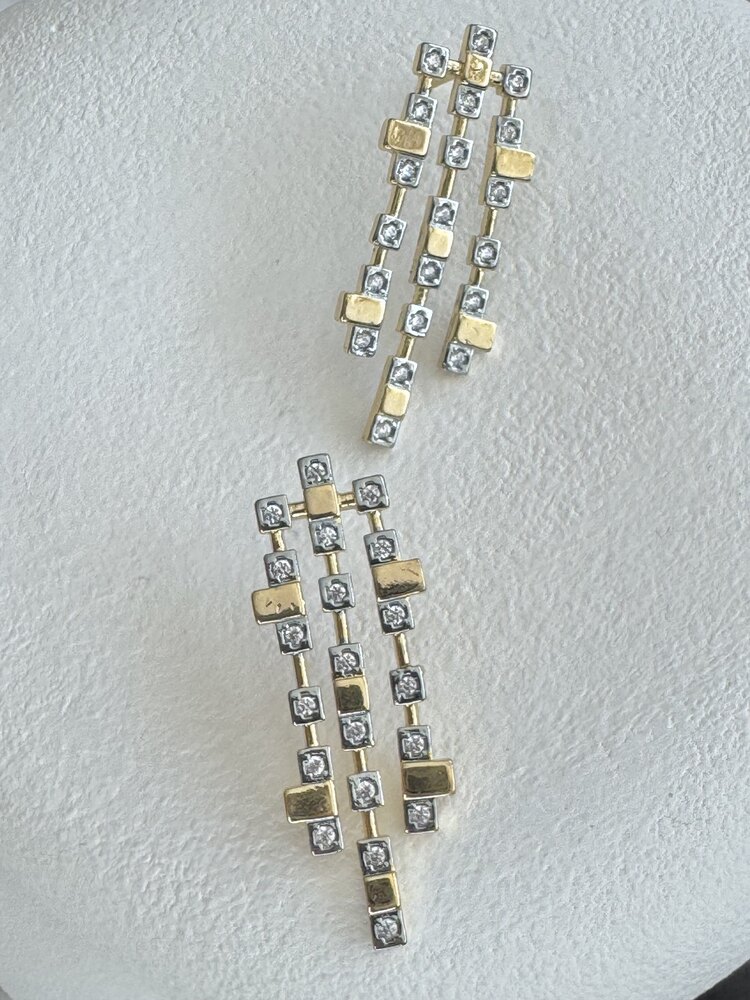 2 Renk Geometrik Desen Küpe