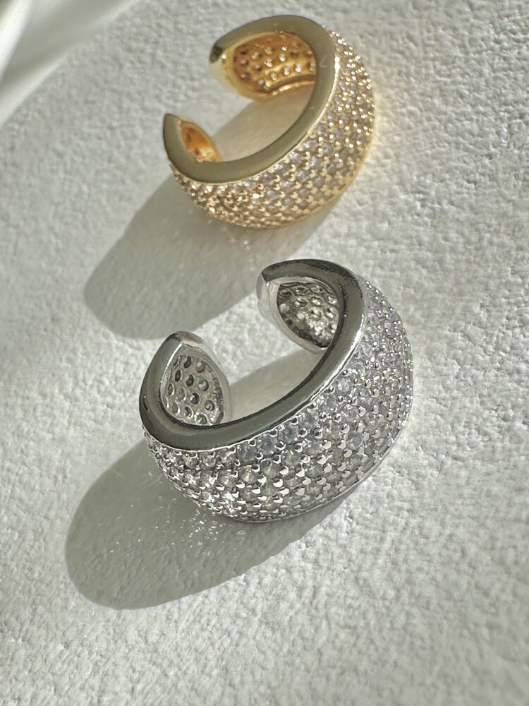Silver Zirkon Taşlı Kıkırdak Küpe 