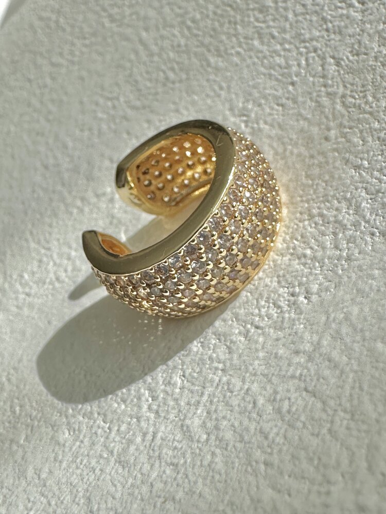 Gold Zirkon Taşlı Kıkırdak Küpe 