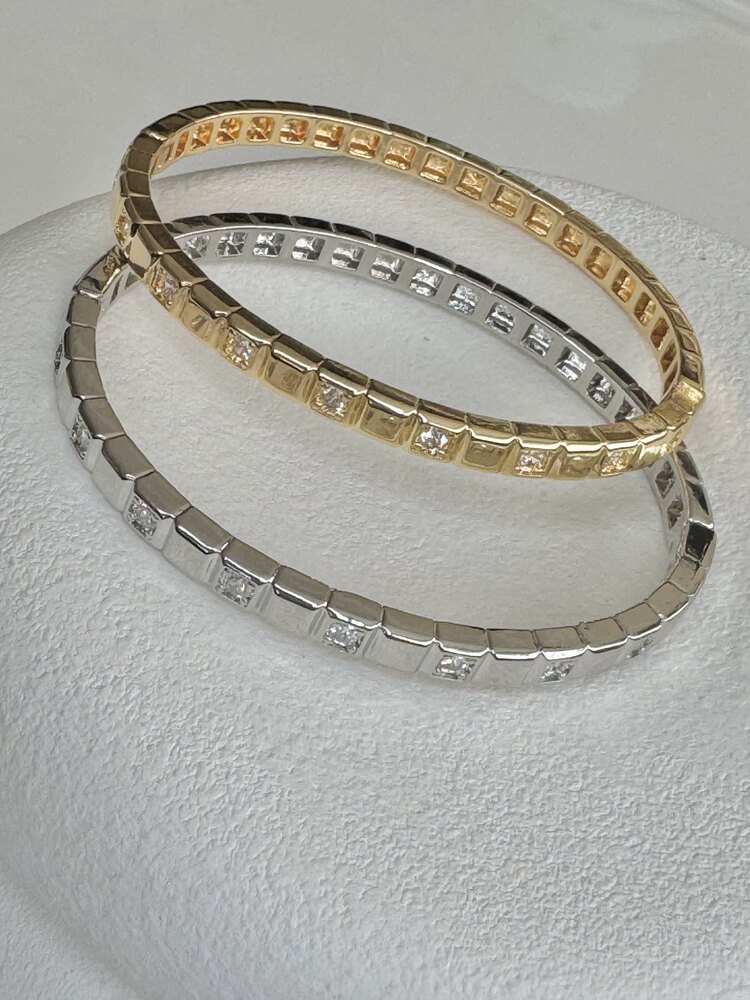 Chopi Silver Taşlı Kelepçe Bileklik 