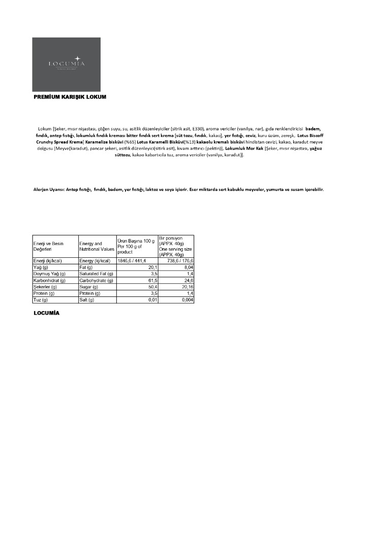 PREMİUM SPECİAL KARIŞIK LOKUM 1 KG