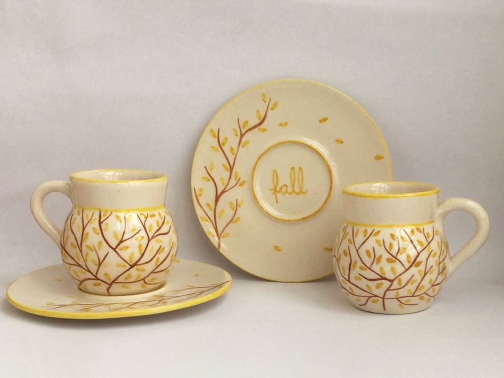 Golden Leafs Türk Kahvesi Fincanı ve Altlık (adet)