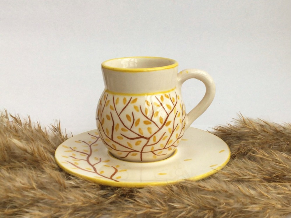 Golden Leafs Türk Kahvesi Fincanı ve Altlık (adet)