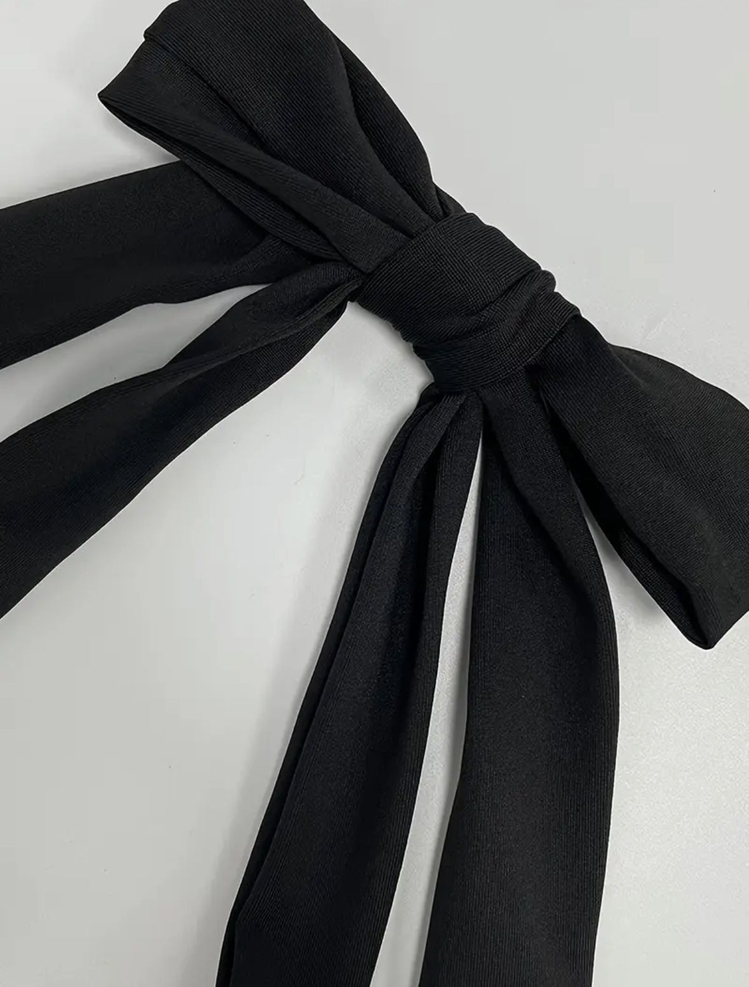 Halter Neck Siyah Transparan Detaylı Uzun Elbise