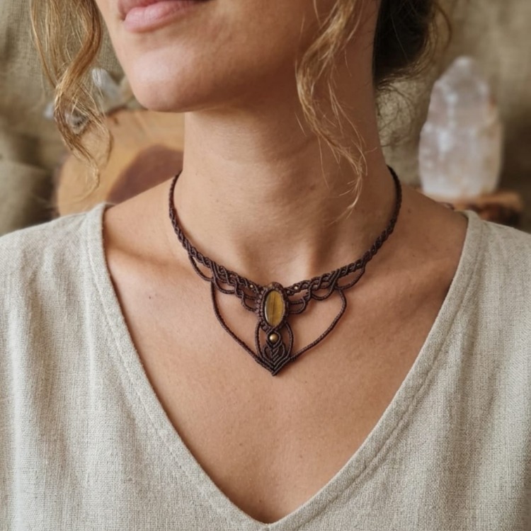 Kaplan Gözü Choker-Tiara