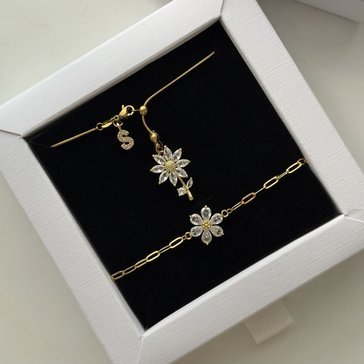 Papatya kolye & bileklik set