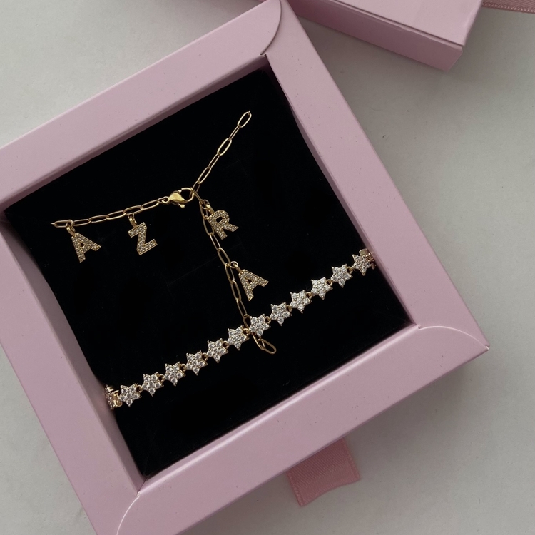 2li set (isim kolye + yıldız bileklik)