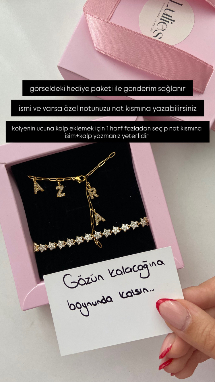 2li set (isim kolye + yıldız bileklik)