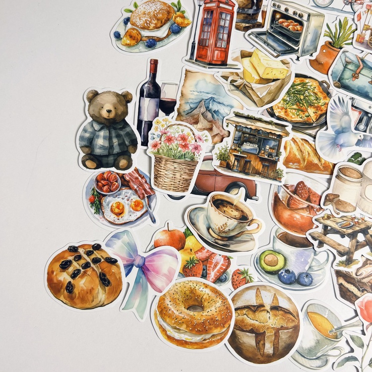 50 Desen yaratıcı retro uzun tatil Su Geçirmez Stickers