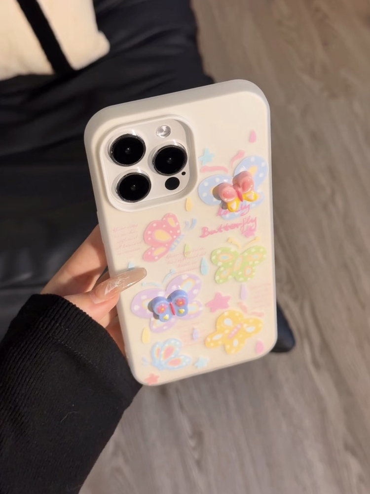 3D Renklı Kelebek İphone Kılıfı