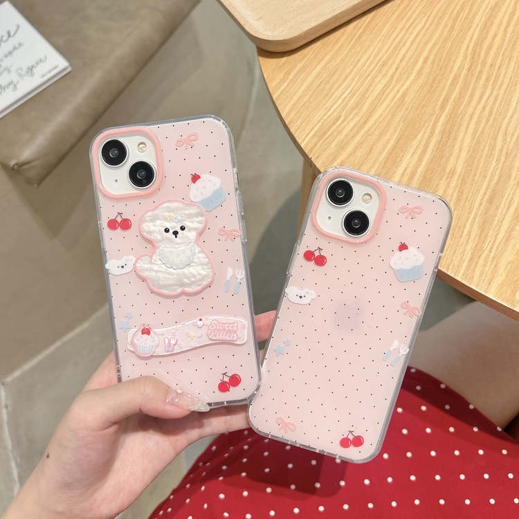 Şık ve Sevimli 3D Kopek Karakterli iPhone 15 Pro Max / 14/13/12 Telefon Kılıfı