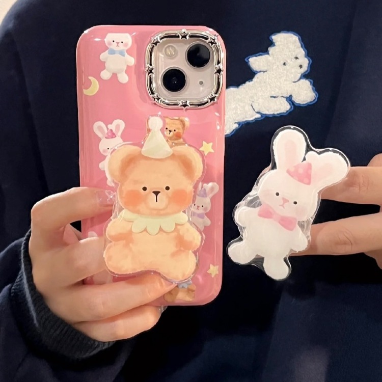 Yıldızlı Gökyüzü Şapkalı Ayı Tavşan iPhone kılıfı