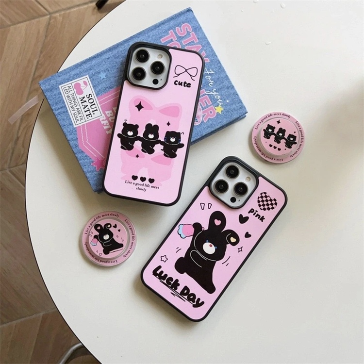 Pembe Tavşan Karakterli Magsafe Kılıf 11/13 Pro