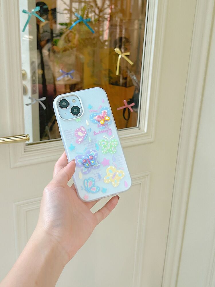 3D Renklı Kelebek İphone Kılıfı