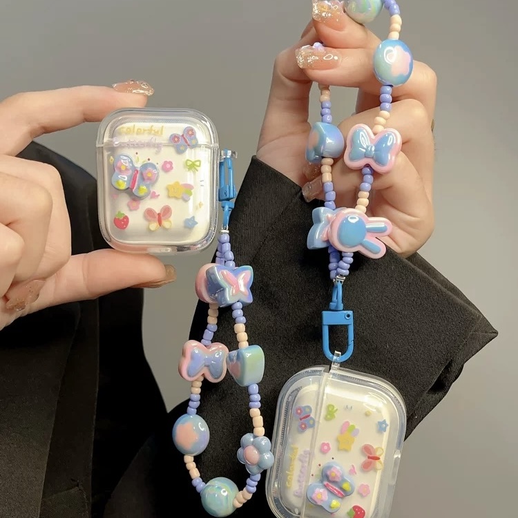Renkli Kelebek Çiçekler Airpods Kılıf