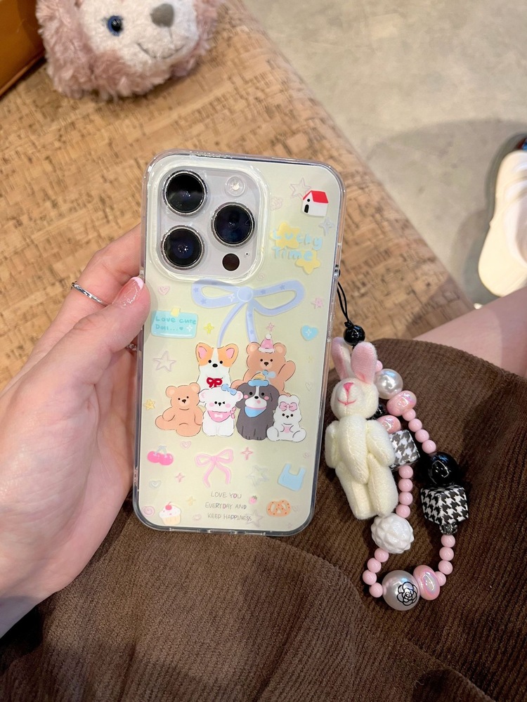 Çift Katmanlı Baskı Kurdeleli Köpek + Charm