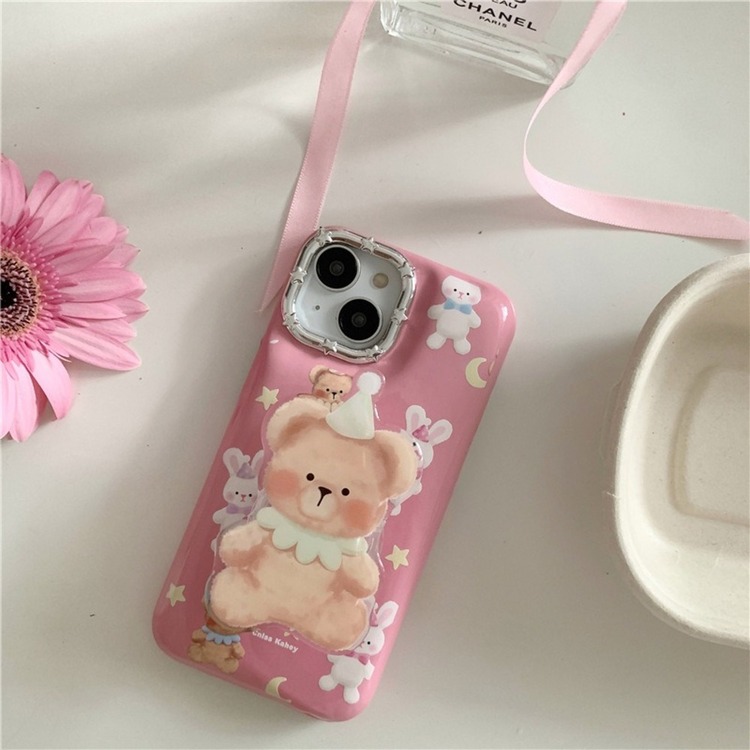 Yıldızlı Gökyüzü Şapkalı Ayı Tavşan iPhone kılıfı