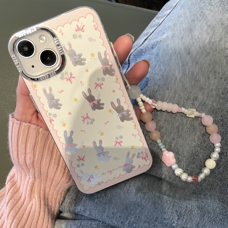 Sevimli Kuçuk Tavşan Desenli Kilif+ Charm