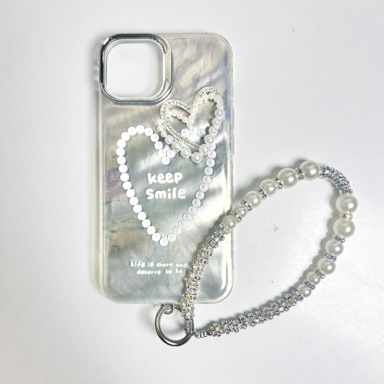 Degrade Renkli Üç boyutlu Kalp Kilif + Charm