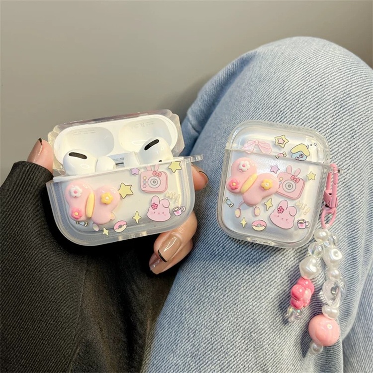3D Kelebek Desenli Airpods Kılıf