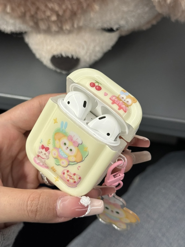 Karikatür Kalpli Pasta Kulaklık Kılıfı + Askı Airpods Pro 2