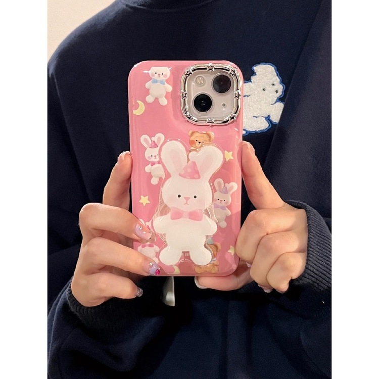 Yıldızlı Gökyüzü Şapkalı Ayı Tavşan iPhone kılıfı