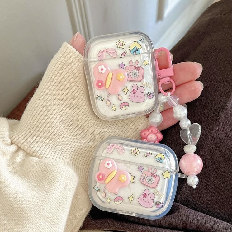 3D Kelebek Desenli Airpods Kılıf