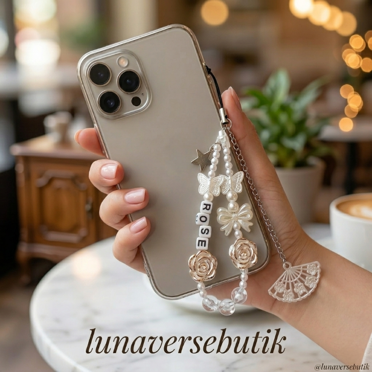 El Yapımı Rose Yazılı Telefon Charmı!