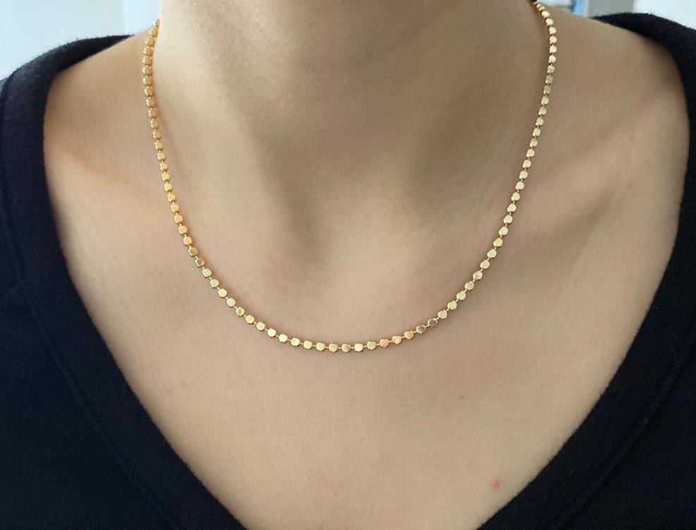 Solène Dot Chain Çelik Kolye -  Gold