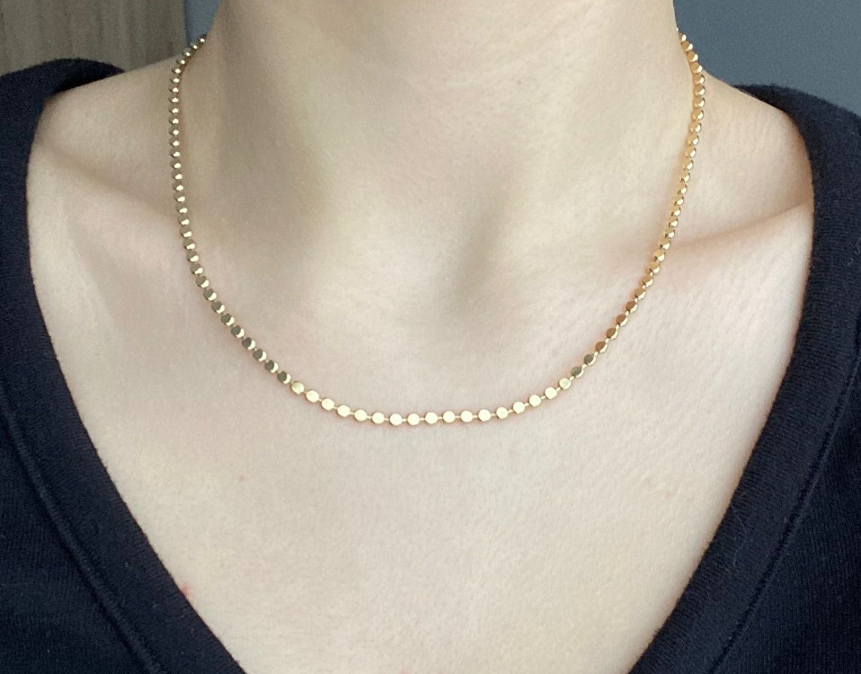 Solène Dot Chain Çelik Kolye -  Gold