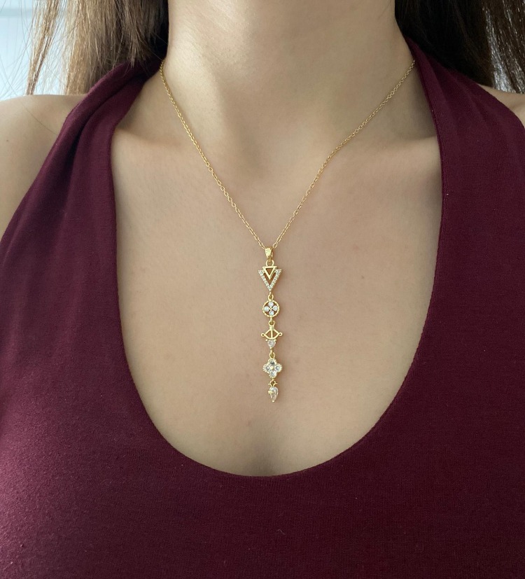 Lunière Triangle Charm Y Kolye