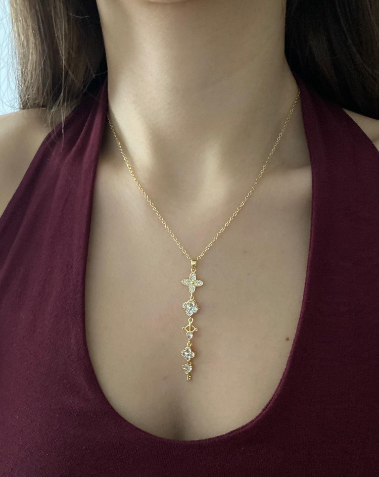 Lunière Golden Key Y Kolye