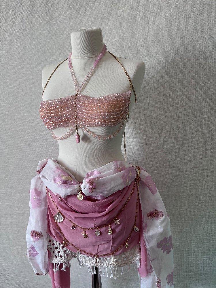 pembe boncuklu takım