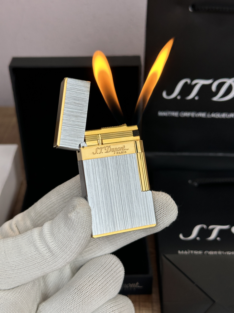 S.T. Dupont Ligne 2 Çift Alev Silver Gold