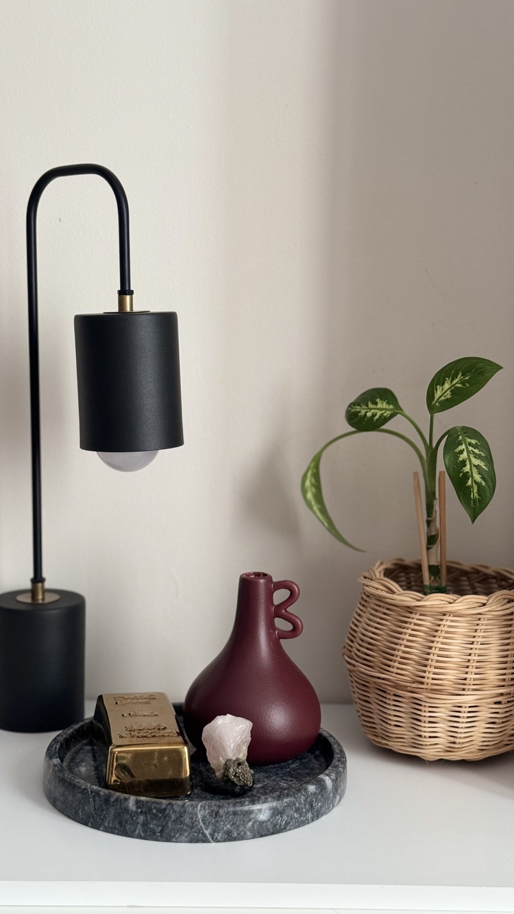 Bollos Dark - Siyah Mermer Yuvarlak Tepsi / Sunumluk
