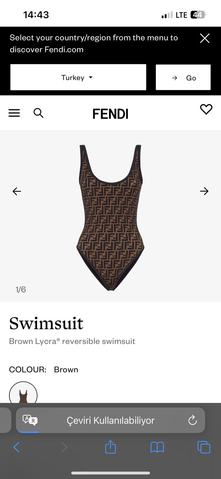 İthal Fendi Swimsuit 