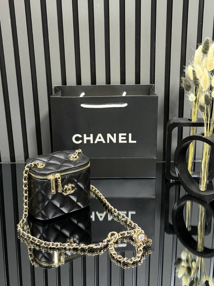 ( DÜZ MODEL) CHANEL MİNİ VANİTY EL VE OMUZ ÇANTASI