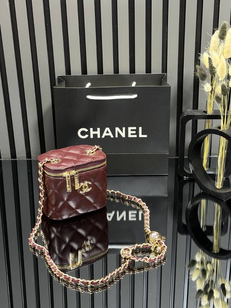 ( DÜZ MODEL) CHANEL MİNİ VANİTY EL VE OMUZ ÇANTASI