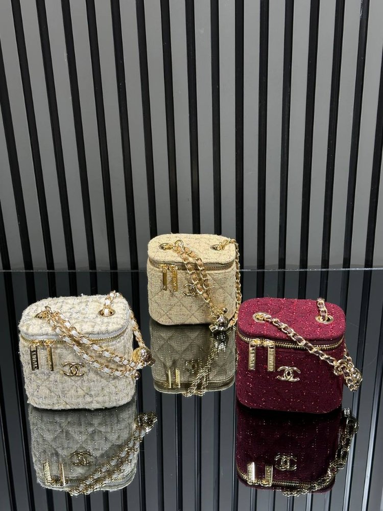 ( TÜVİT KUMAŞ ) CHANEL MİNİ VANİTY EL VE OMUZ ÇANTASI 