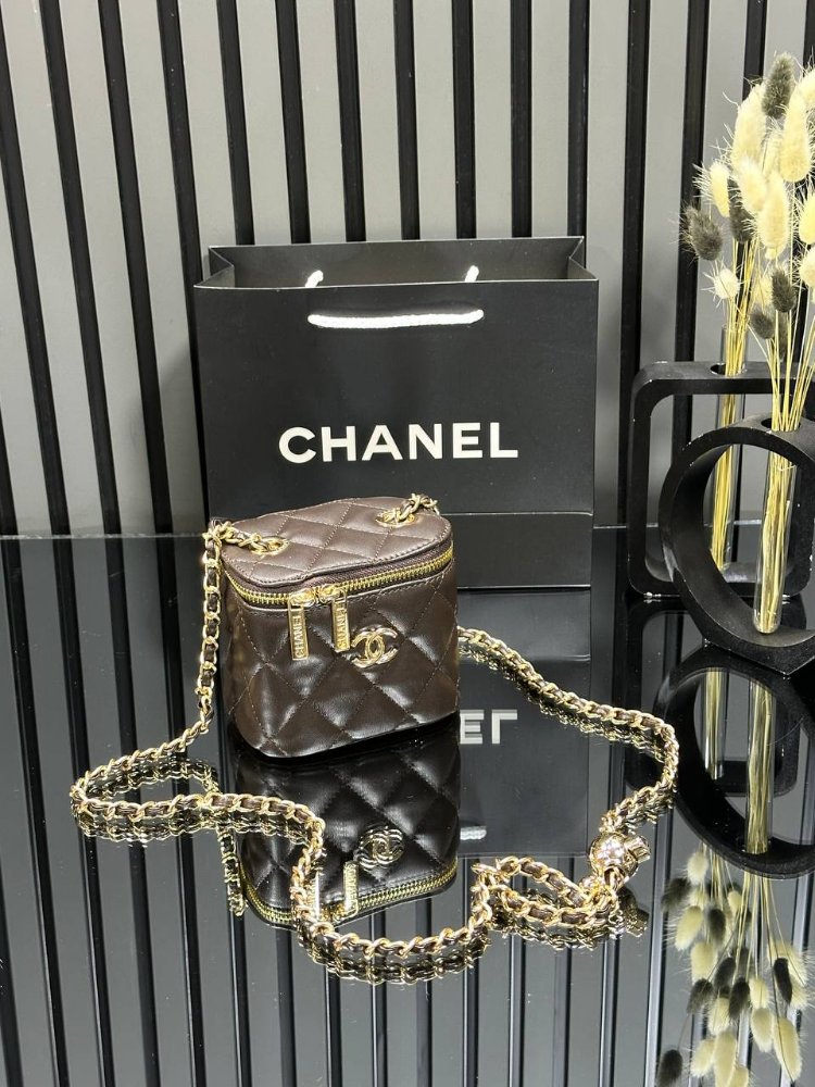( DÜZ MODEL) CHANEL MİNİ VANİTY EL VE OMUZ ÇANTASI