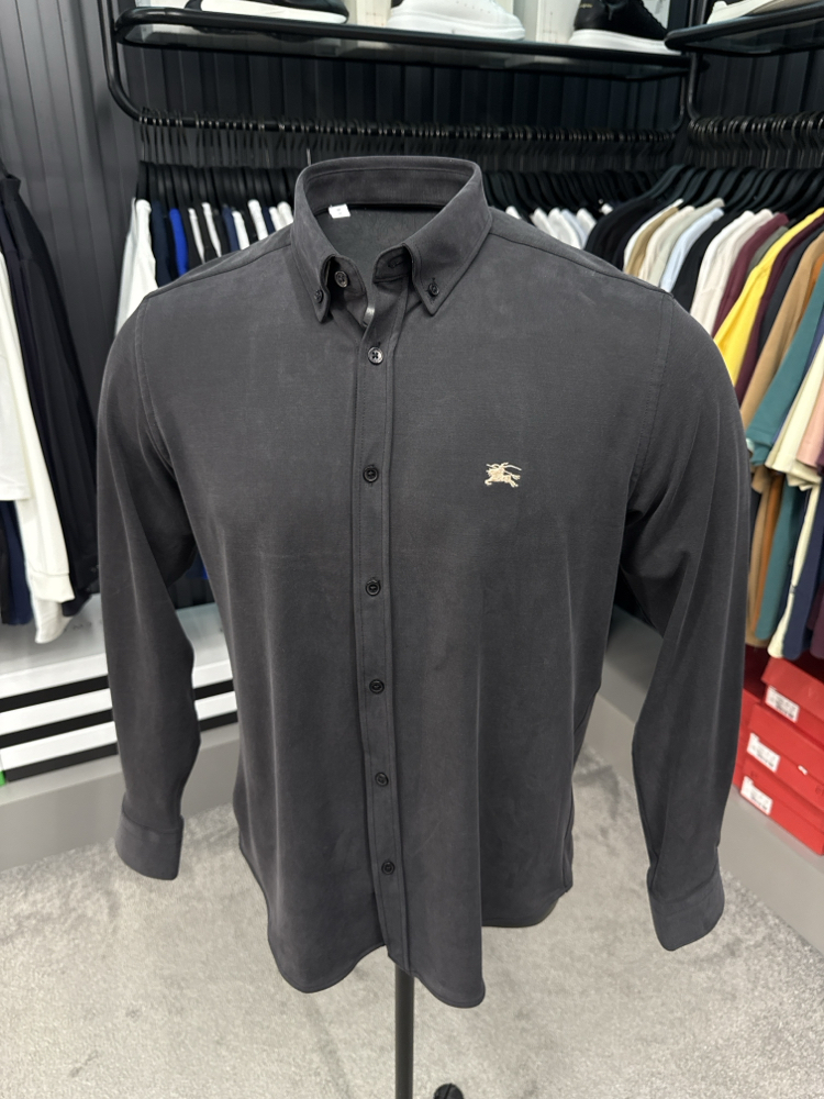 Burberry Yıkamalı Modal Kırışmayan Kumaş Gömlek (3914-Siyah)