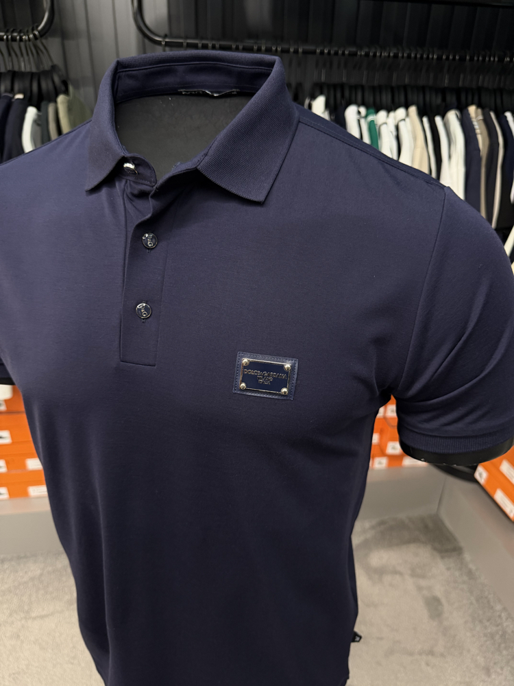 İthal Dolce Gabbana Polo Yaka Kırışmayan Kumaş (10081-Lacivert)