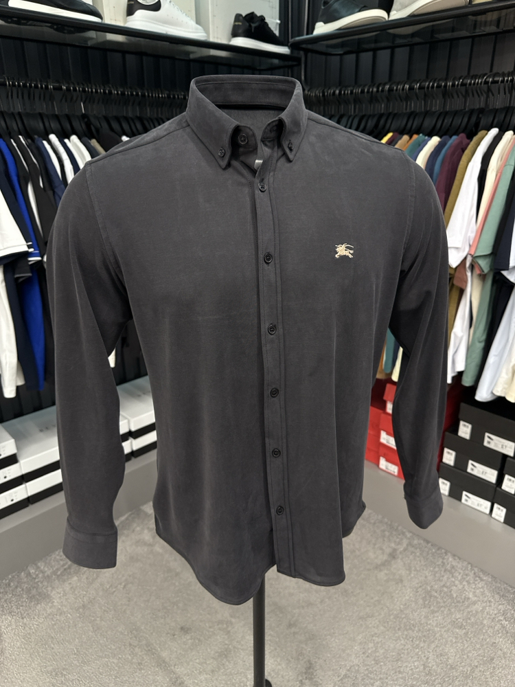 Burberry Yıkamalı Modal Kırışmayan Kumaş Gömlek (3914-Siyah)