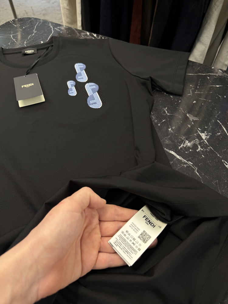 İthal Fendi T-shirt Kırışmayan Kumaş (9447-Siyah)