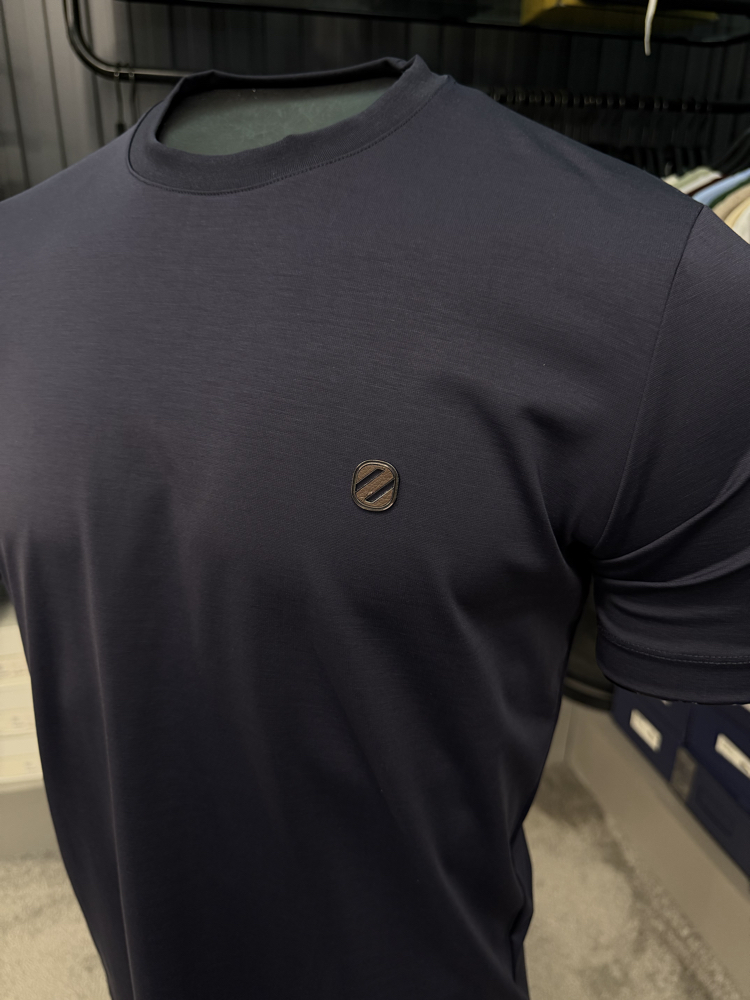 İthal Zegna T-shirt Kırışmayan Kumaş (9461-Lacivert)