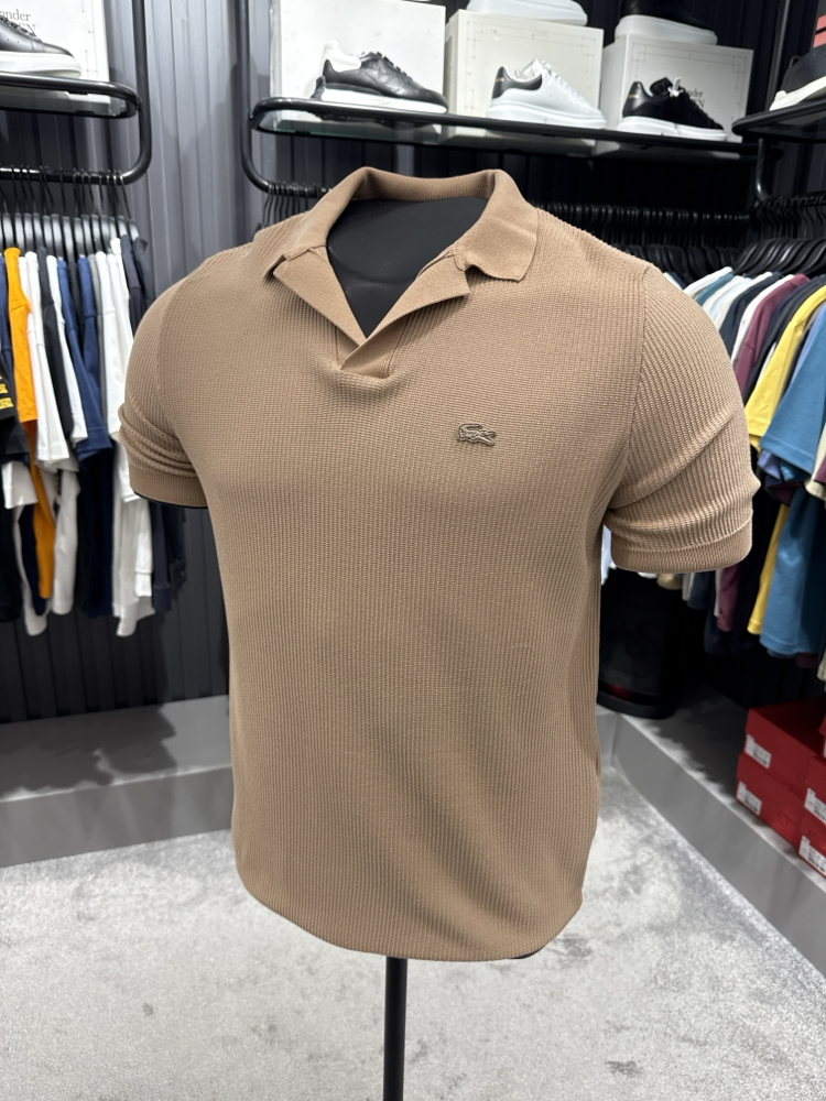 Örme V Triko Polo Yaka (Bej-33036) 