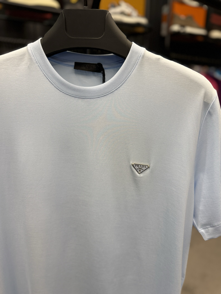 İthal Prada T-shirt Kırışmayan Kumaş (9460-Mavi)